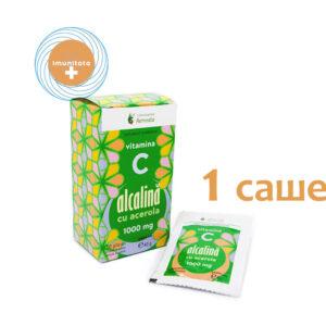 ДОБАВКА ДІЄТИЧНА ЛУЖНИЙ ВІТАМІН С VITAMINA C ALCALINA CU ACEROLA 1000мг 1шт саше